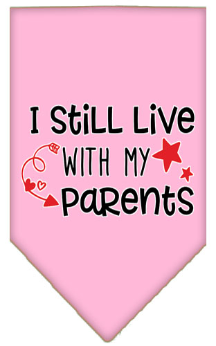 Still Live with my Parents Screen Print Pet Bandana Light Pink Small